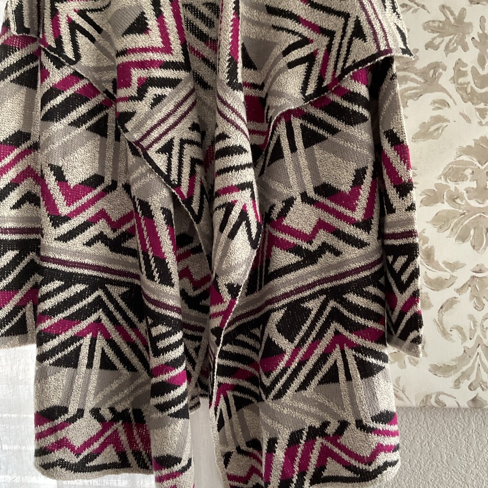 Lucky Brand Geometric Open-Front Women's Sweater Cardigan - Picture 4 of 8